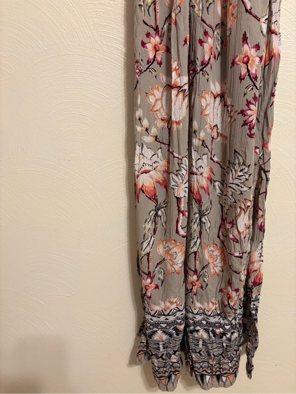 Angie Boho Floral Maxi Dress M Smocked Back Sleeveless Rayon Festival - Picture 5 of 8